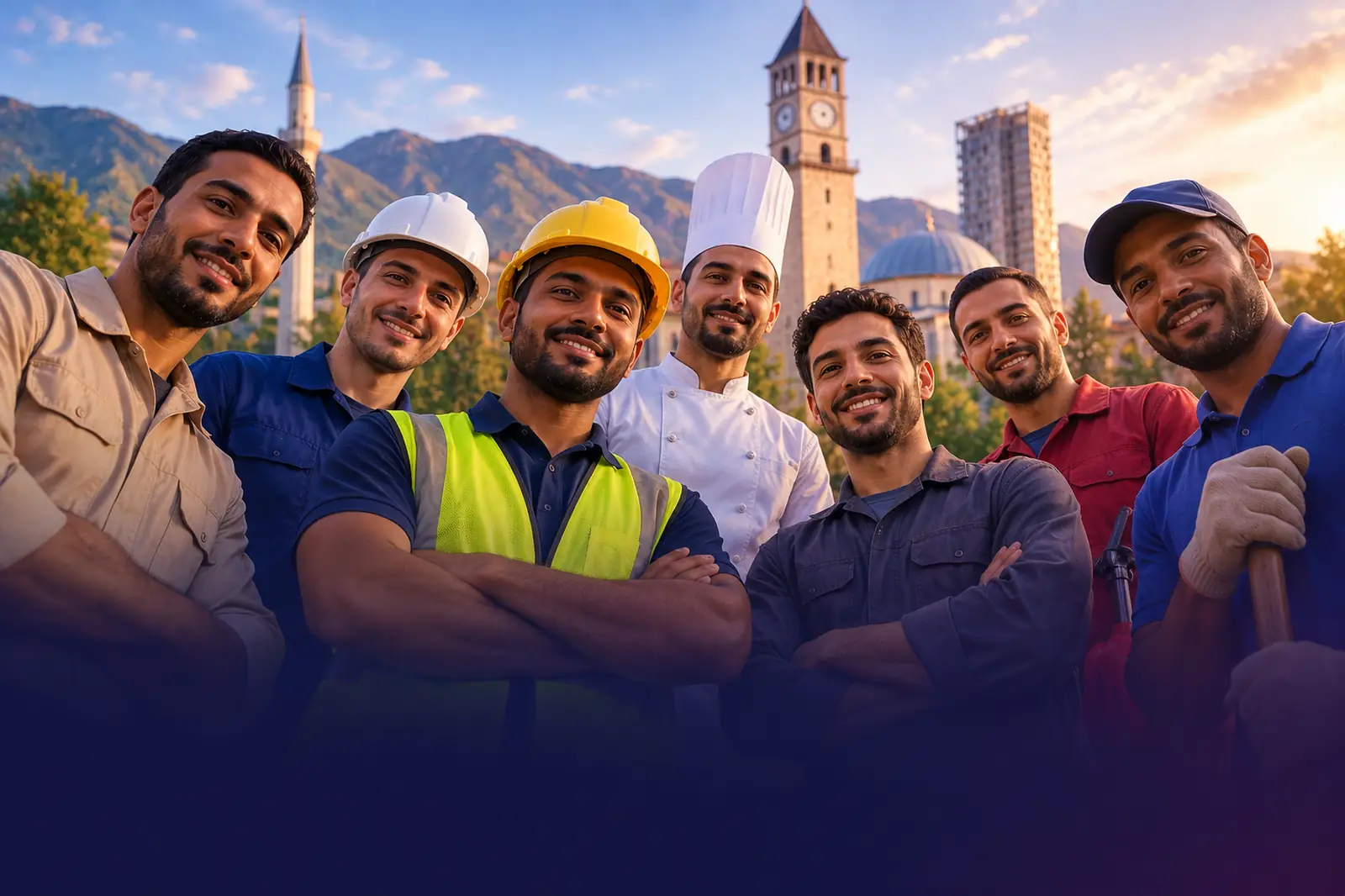 Foreign workers employed in Albania across construction, hospitality, manufacturing, and culinary roles